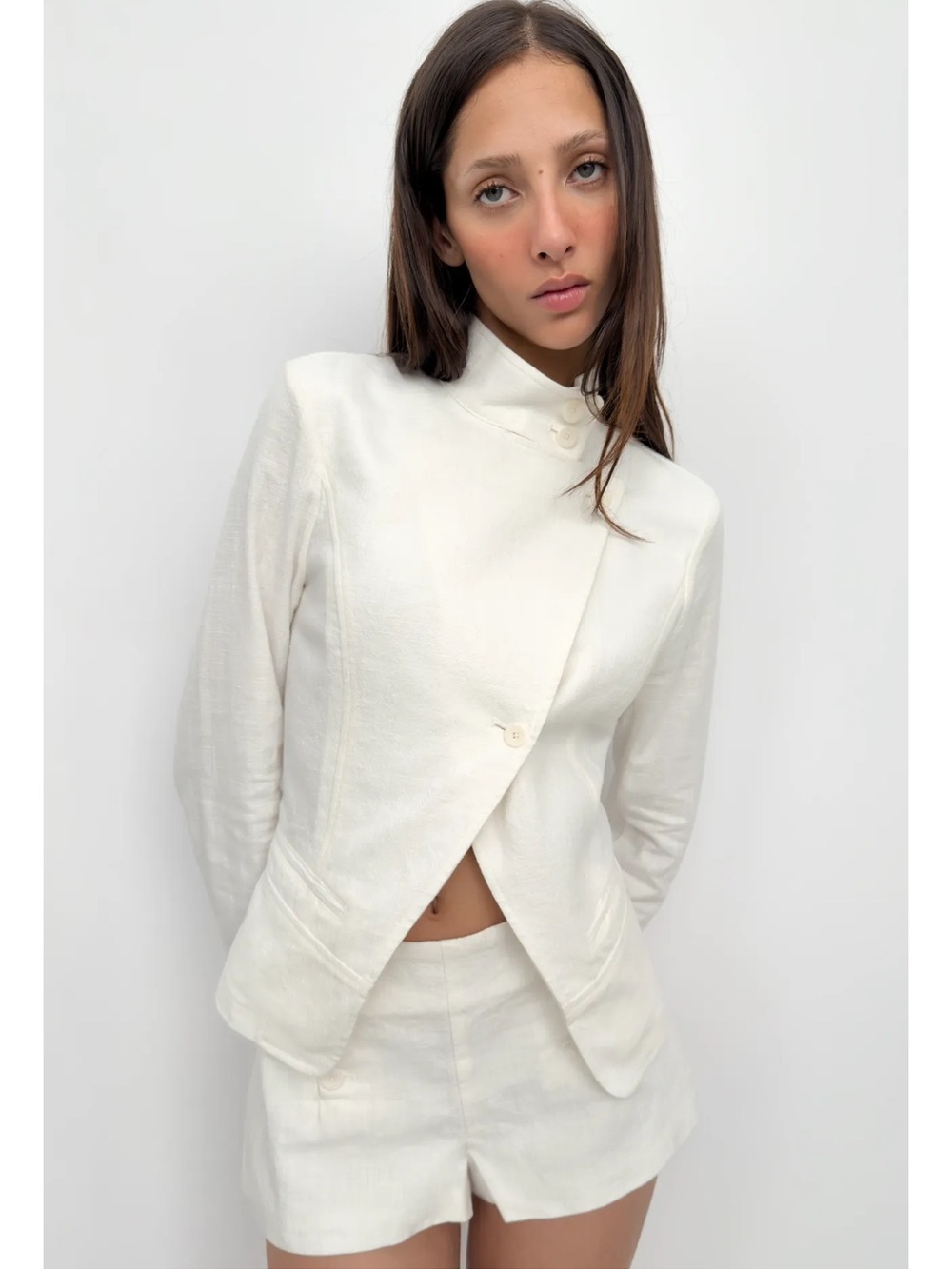 Zara RAMIE BLEND WRAP JACKET
